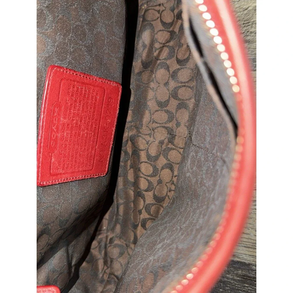 Coach Ergo 9219 Red Leather Hobo Shoulder Bag Y2K Vintage Zip Purse
